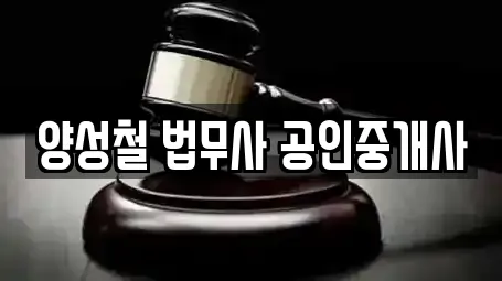 양성철 법무사 공인중개사