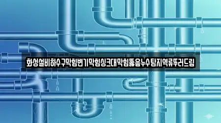 화성설비하수구막힘변기막힘싱크대막힘뚫음누수탐지역류뚜러드림