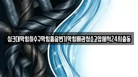 싱크대막힘하수구막힘뚫음변기막힘배관청소고압세척24시출동