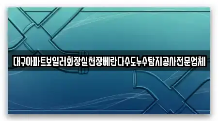 대구아파트보일러화장실천장베란다수도누수탐지공사전문업체