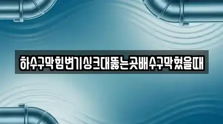 하수구막힘변기싱크대뚫는곳배수구막혔을때