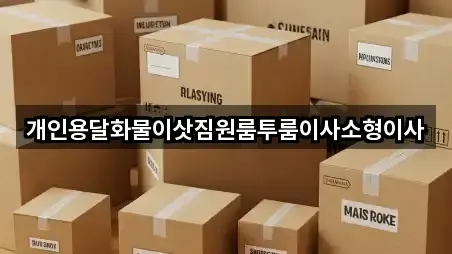 개인용달화물이삿짐원룸투룸이사소형이사