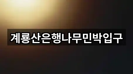 계룡산은행나무민박입구