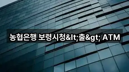 농협은행 보령시청<출> ATM