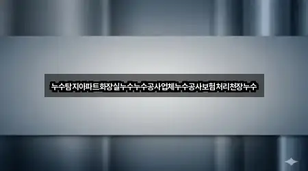 서울특별시 종로구 중학동 누수 공사 길 안내 5곳