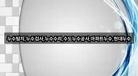 인천 중구 중앙동2가 누수 수리 빠른 탐색 5곳