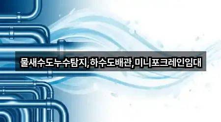 물새수도누수탐지,하수도배관,미니포크레인임대