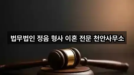 법무법인 정음 형사 이혼 전문 천안사무소