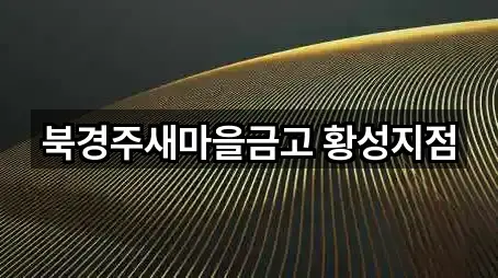 황성동 대출 네이버 지도 5곳