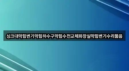 싱크대막힘변기막힘하수구막힘수전교체화장실막힘변기수리뚫음
