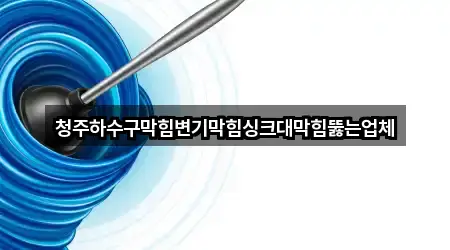 청주하수구막힘변기막힘싱크대막힘뚫는업체