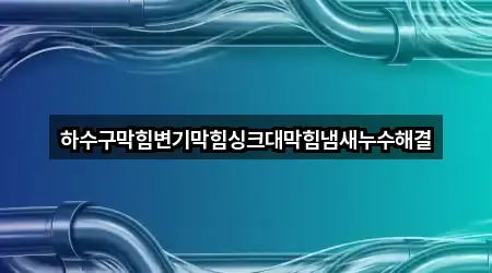 하수구막힘변기막힘싱크대막힘냄새누수해결