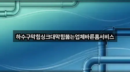 하수구막힘싱크대막힘뚫는업체바른홈서비스