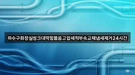 하수구화장실씽크대막힘뚫음고압세척부속교체냄새제거24시간