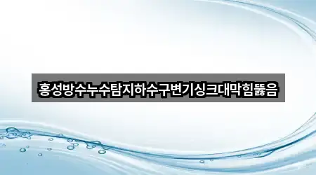 홍성방수누수탐지하수구변기싱크대막힘뚫음